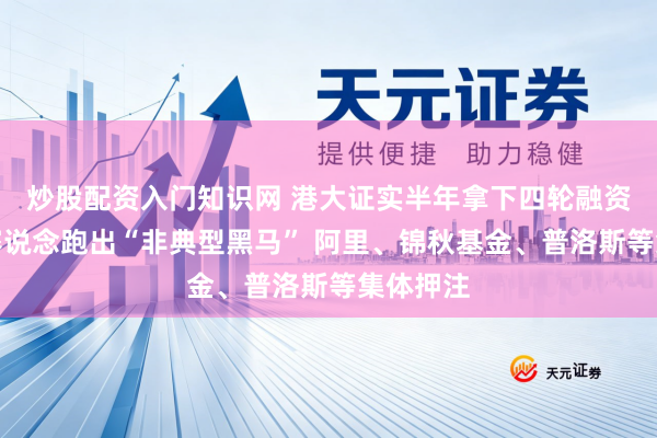 炒股配资入门知识网 港大证实半年拿下四轮融资！低空赛说念跑出“非典型黑马” 阿里、锦秋基金、普洛斯等集体押注
